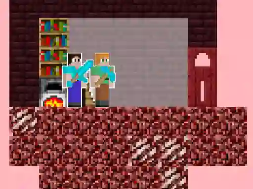 Igra Alex and Steve Nether online