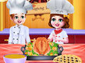 Igra Chef Twins Kuhanje večere za Dan zahvalnosti  online