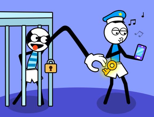 Igra Stickman Troll Lopov slagalica online