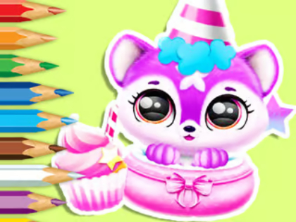 Igra Knjiga za bojanje: rođendan bebe Fluff  online
