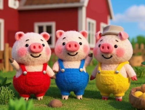 Igra Pronađite razlike: 3 male svinje  online