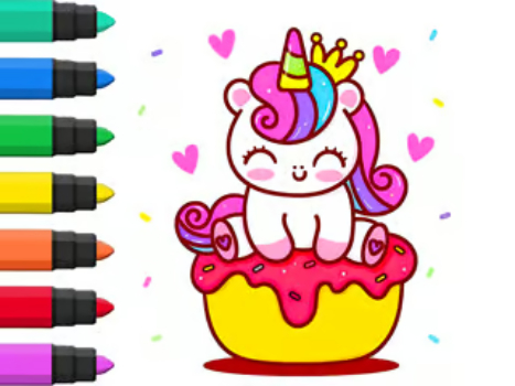 Igra Knjiga za bojanje: Cupcake jednorog  online